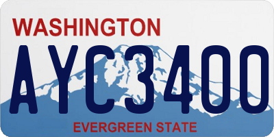 WA license plate AYC3400