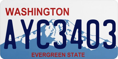 WA license plate AYC3403