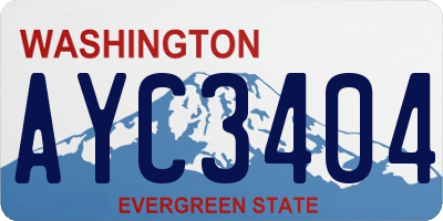 WA license plate AYC3404