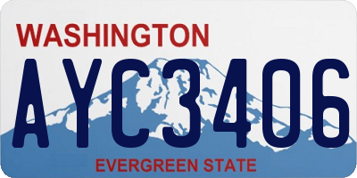 WA license plate AYC3406