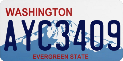 WA license plate AYC3409