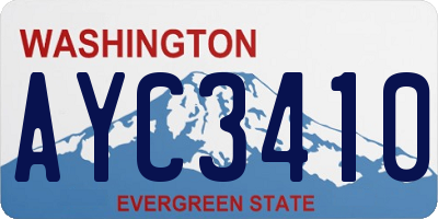 WA license plate AYC3410