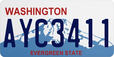 WA license plate AYC3411