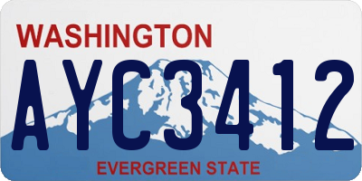 WA license plate AYC3412