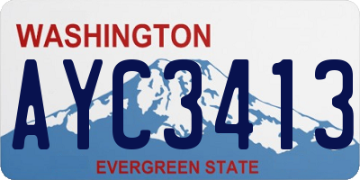 WA license plate AYC3413