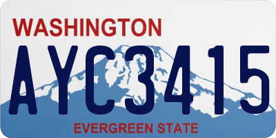 WA license plate AYC3415