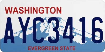 WA license plate AYC3416