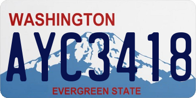 WA license plate AYC3418