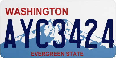 WA license plate AYC3424