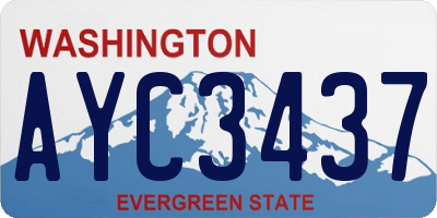 WA license plate AYC3437