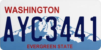 WA license plate AYC3441