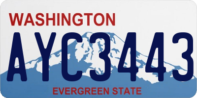 WA license plate AYC3443