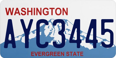 WA license plate AYC3445