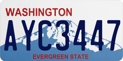 WA license plate AYC3447