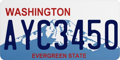 WA license plate AYC3450