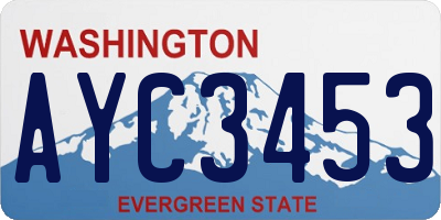 WA license plate AYC3453