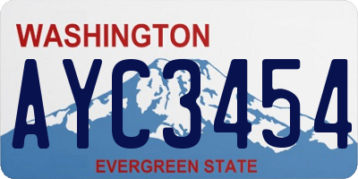 WA license plate AYC3454