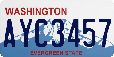WA license plate AYC3457