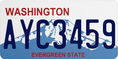 WA license plate AYC3459