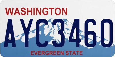 WA license plate AYC3460