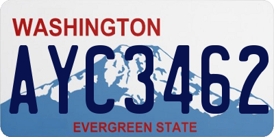 WA license plate AYC3462