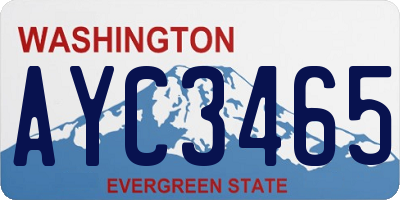 WA license plate AYC3465