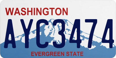 WA license plate AYC3474