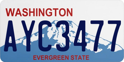 WA license plate AYC3477