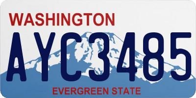 WA license plate AYC3485