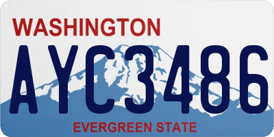 WA license plate AYC3486