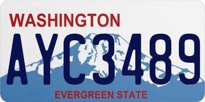 WA license plate AYC3489