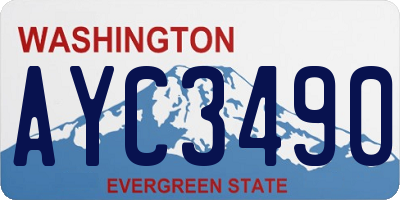 WA license plate AYC3490