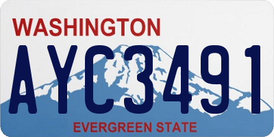 WA license plate AYC3491