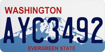WA license plate AYC3492
