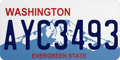 WA license plate AYC3493
