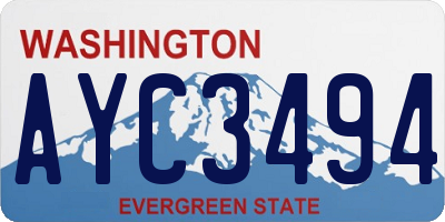 WA license plate AYC3494
