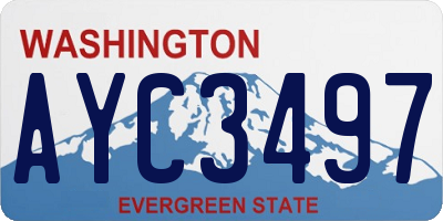 WA license plate AYC3497