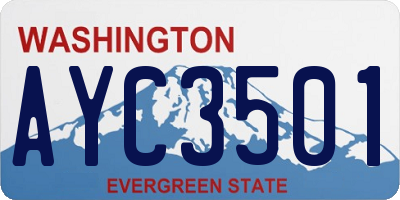 WA license plate AYC3501