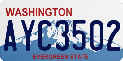 WA license plate AYC3502