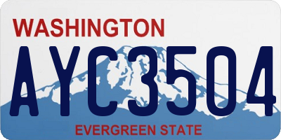 WA license plate AYC3504