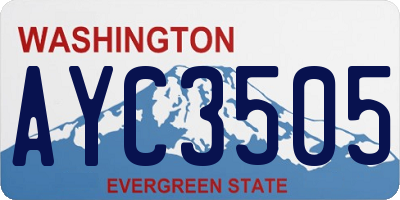 WA license plate AYC3505