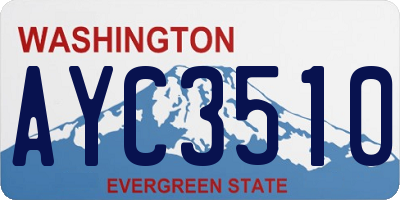 WA license plate AYC3510