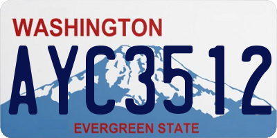 WA license plate AYC3512