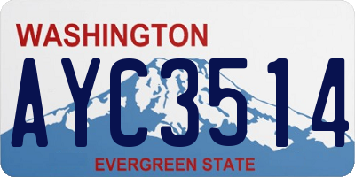WA license plate AYC3514
