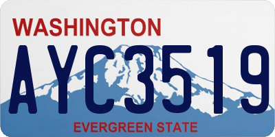 WA license plate AYC3519