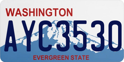 WA license plate AYC3530