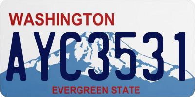 WA license plate AYC3531