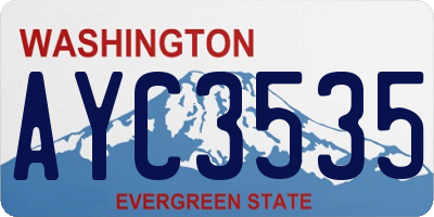 WA license plate AYC3535