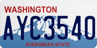 WA license plate AYC3540