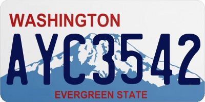 WA license plate AYC3542